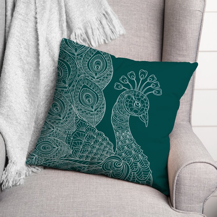 Peacock lumbar outlet pillow